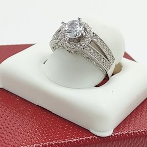 "RJ-R30" Size 7 Women's Sterling Silver 925 Wedding/Engagement Ring CZ Round Cut